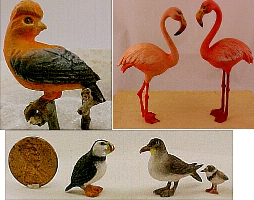 hand carved wood miniature birds