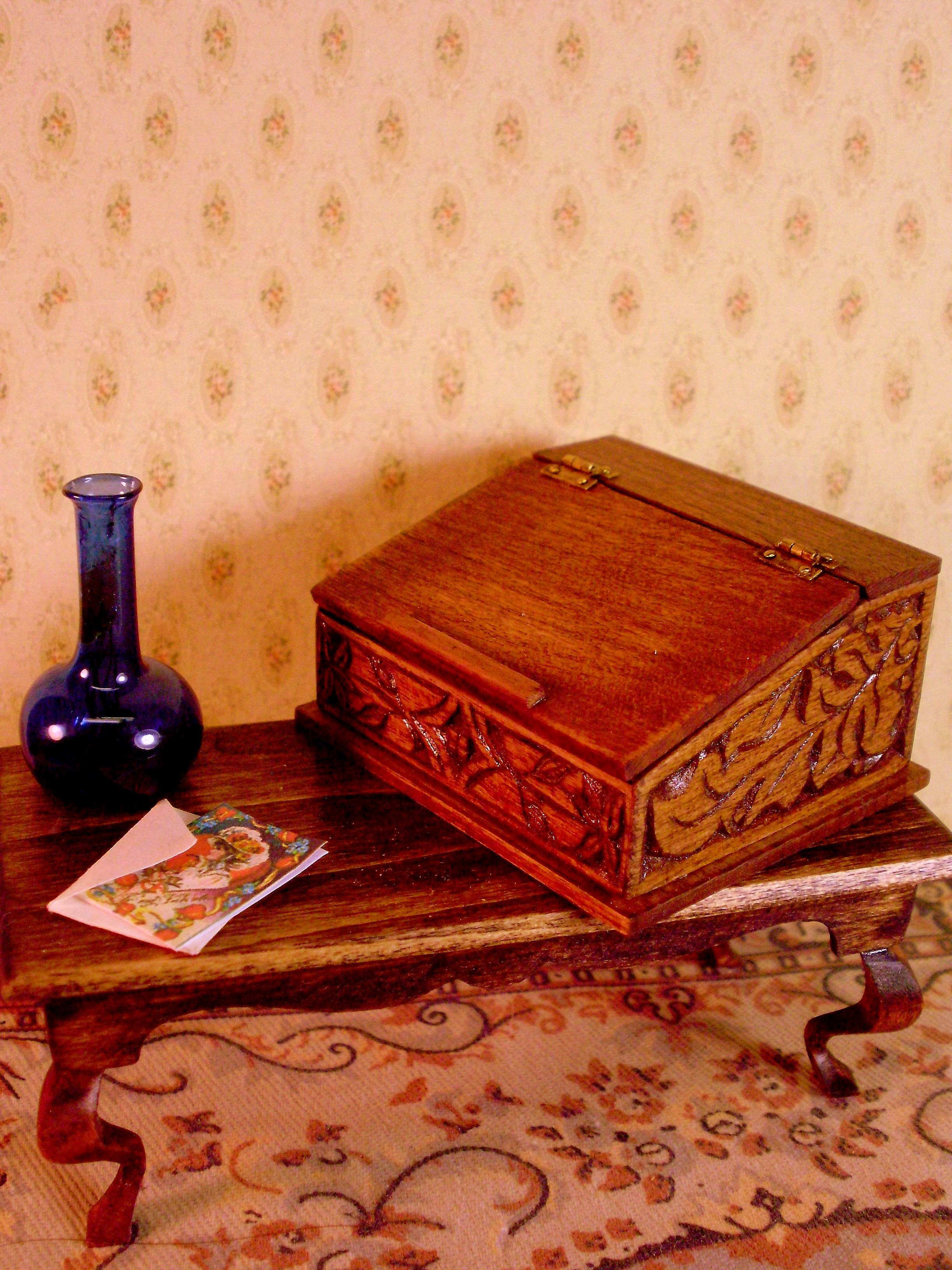 Beauifully chip-carved writing desk