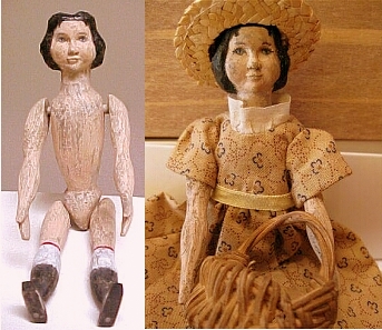 hand carved Ash hitty doll