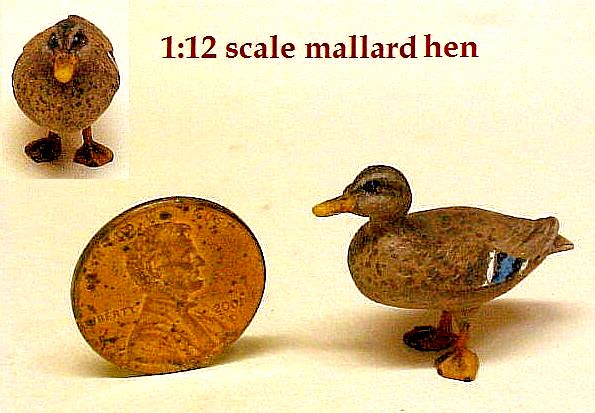 hand carved wood miniature duck